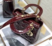 DIOR | Lady My ABCDior Red Wine patent bag - 20 x 16.5 x 8 cm - 3