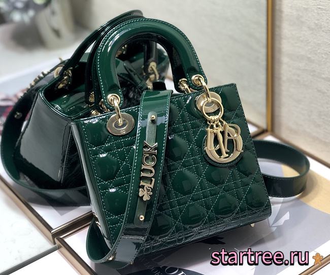 DIOR | Lady My ABCDior Green patent bag - 20 x 16.5 x 8 cm - 1