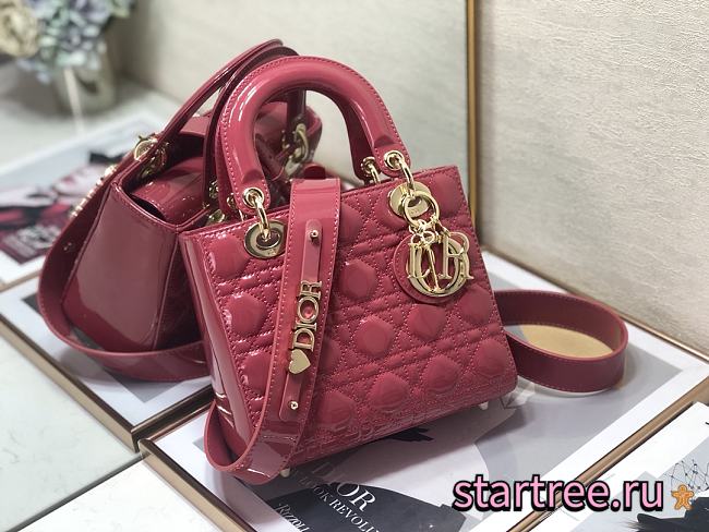 DIOR | Lady My ABCDior Pink patent bag - 20 x 16.5 x 8 cm - 1