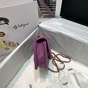 CHANEL | MINI Retro Flap Button Purple Bag - 13.5 x 9 x 4 cm - 6