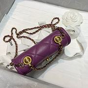 CHANEL | MINI Retro Flap Button Purple Bag - 13.5 x 9 x 4 cm - 5