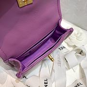 CHANEL | MINI Retro Flap Button Purple Bag - 13.5 x 9 x 4 cm - 2