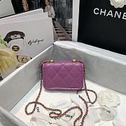 CHANEL | MINI Retro Flap Button Purple Bag - 13.5 x 9 x 4 cm - 3