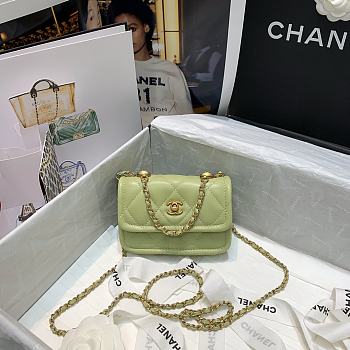 CHANEL | MINI Retro Flap Button Mint Bag - 13.5 x 9 x 4 cm