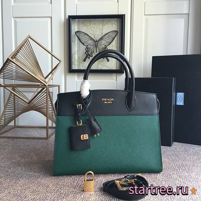 PRADA | Esplanade Bag In Black/Green - 1BA046 - 30×22×15cm - 1