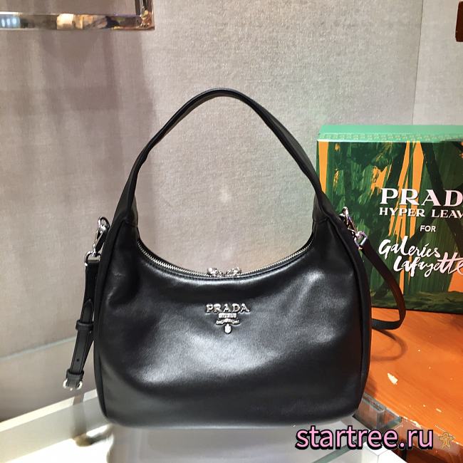 PRADA | Hobo Black bag leather - 1BC132 - 26 x 21 x 9.5 cm - 1