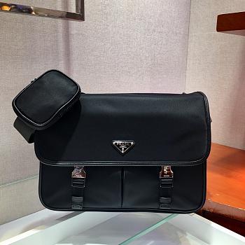 PRADA | Nylon and Saffiano Leather Bag with Strap - 2VD768B - 32 x 24 x 12 cm