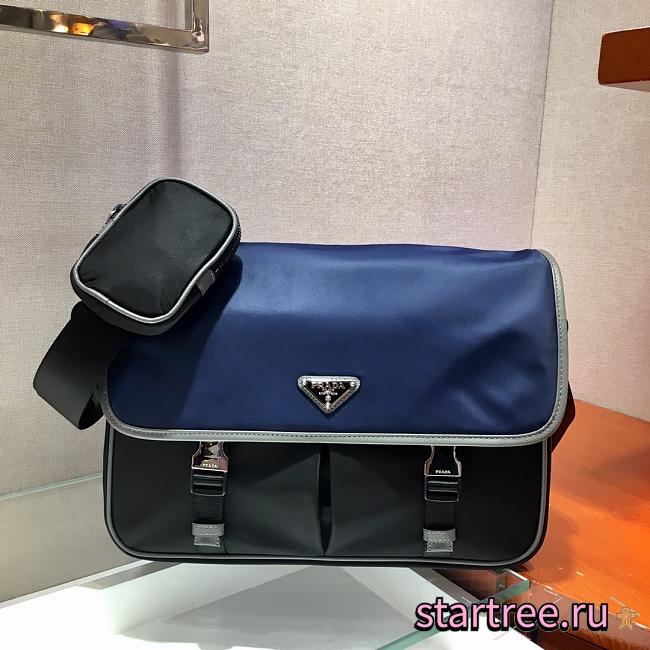 PRADA | Nylon Cross-Body  Blue/Black Bag - 2VD768B - 32 x 24 x 12 cm - 1