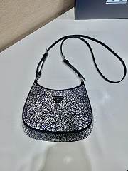 PRADA | Cleo satin bag with appliqués BLACK - 1BC169 - 22 x 18.5 x 4.5 cm - 4