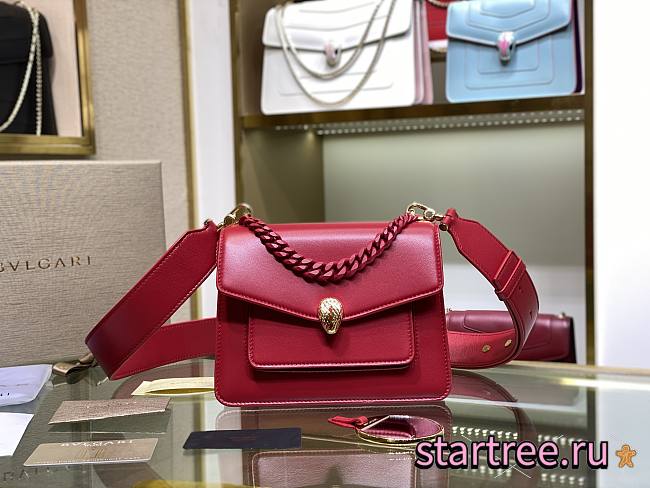 Bvlgari | Serpenti Forever Crossbody Bag Red - 290763 - 20 x 14 x 8.5 cm - 1