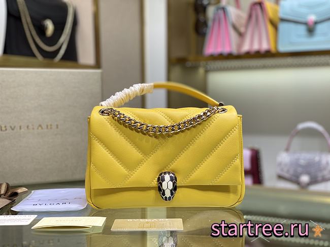 Bvlgari | Serpenti Cabochon Yellow Bag - 287993 - 22.5x15x10 cm - 1