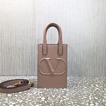 VALENTINO | Mini Garavani Vlogo Walk Tote Bag Rose Cannelle - UW2P0 - 11 x 16.5 x 5.5 cm