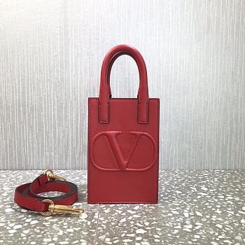 VALENTINO | Mini Garavani Vlogo Walk Tote Bag Red - UW2P0 - 11 x 16.5 x 5.5 cm