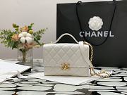 Chanel | Mini White Flap Bag with handle Gold Metal  AS2796 - 1