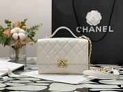 Chanel | Mini White Flap Bag with handle Gold Metal  AS2796 - 6