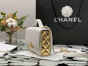 Chanel | Mini White Flap Bag with handle Gold Metal  AS2796 - 5