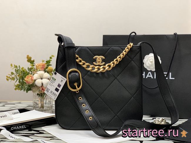 CHANEL | HOBO HANDBAG Black - AS2844 - 29 × 28 × 7 cm  - 1