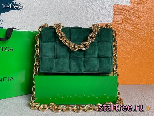 Bottega Veneta | Chain Cassette Velvet Dark Green - 631421 - 26x18x8cm - 1