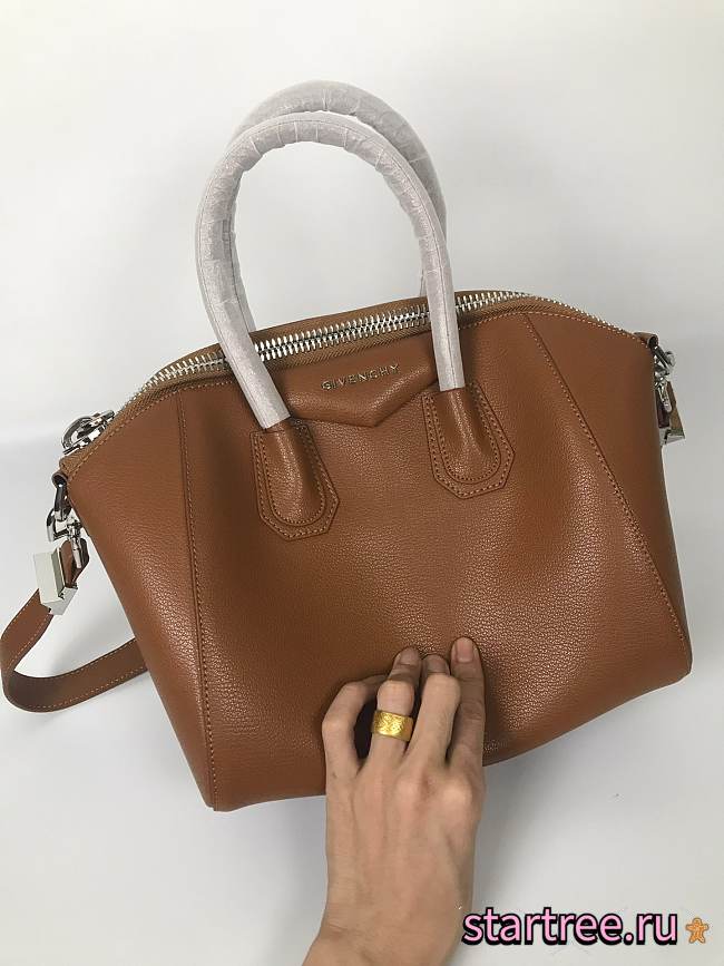 Givenchy | Small Antigona Bag In Box Leather In Brown - BB500C - 33 cm - 1