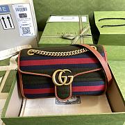 GUCCI | Marmont Small Dark green wool fabric Bag - 443497 - 1