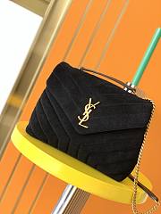 YSL | LOULOU Small Bag In Y-Quilted Black Suede - 494699 - 23cm - 1