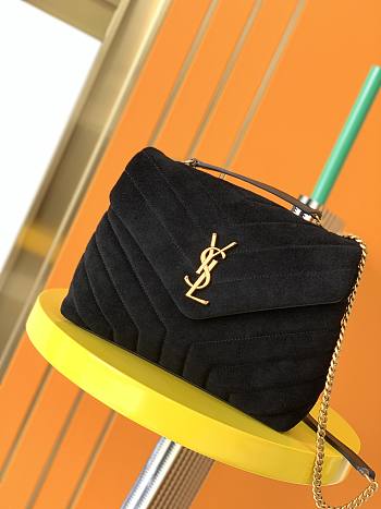 YSL | LOULOU Small Bag In Y-Quilted Black Suede - 494699 - 23cm
