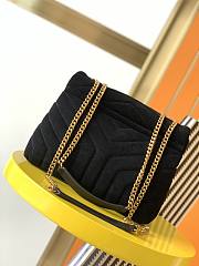 YSL | LOULOU Small Bag In Y-Quilted Black Suede - 494699 - 23cm - 4