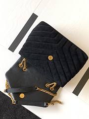 YSL | LOULOU Small Bag In Y-Quilted Black Suede - 494699 - 23cm - 3