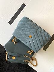 YSL | LOULOU Small Bag In Y-Quilted Blue Suede - 494699 - 23CM - 2