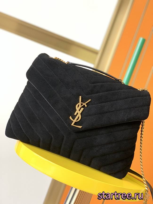 YSL | Loulou Black Suede Bag - 459749 - 31x22x10cm - 1