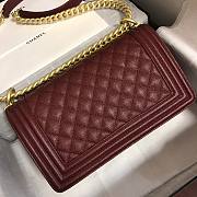 Chanel | Red Wine Boy handbag Golden Hardware - A67086 - 3