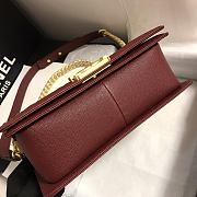 Chanel | Red Wine Boy handbag Golden Hardware - A67086 - 4