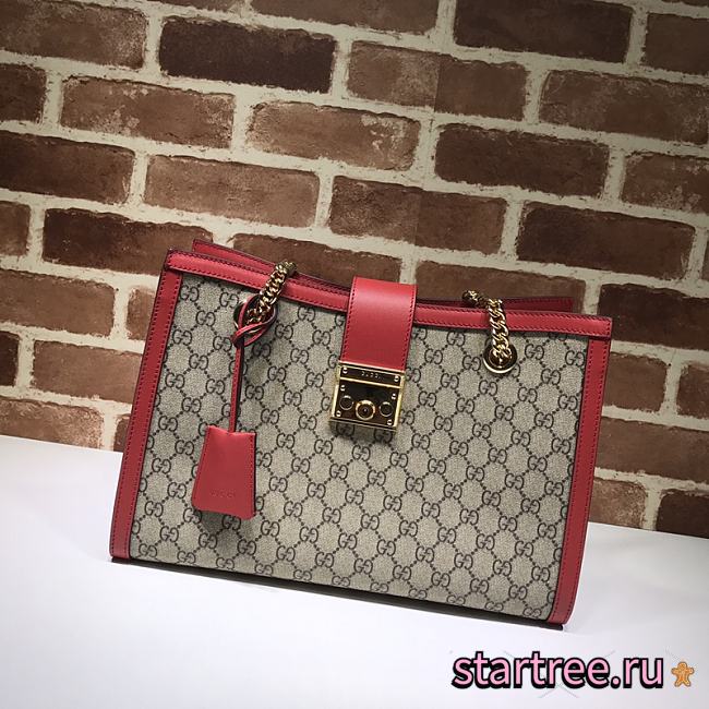 GUCCI | Padlock Medium GG Bag Red Canvas - 479197 - 35 x 23.5 x 14cm - 1