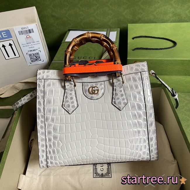 Gucci | Diana small White crocodile tote bag - 660195 - 20x16x10cm - 1