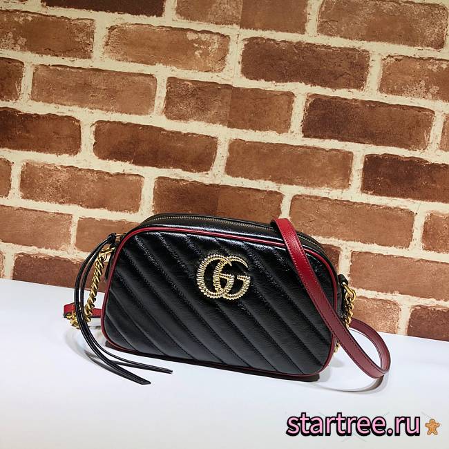 GUCCI | GG Marmont small Black/Red bag - ‎447632 - 24 x 12 x 7cm - 1