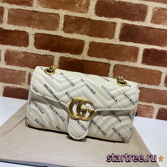 Gucci & Balenciaga Marmont Bag White 26x15x7cm - 1
