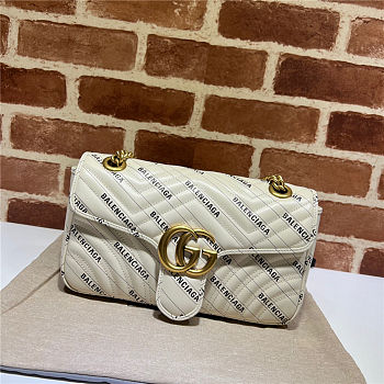 Gucci & Balenciaga Marmont Bag White 26x15x7cm