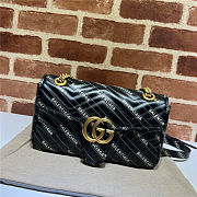 Gucci & Balenciaga Marmont Bag Black 26x15x7cm - 1