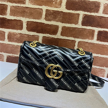 Gucci & Balenciaga Marmont Bag Black 26x15x7cm