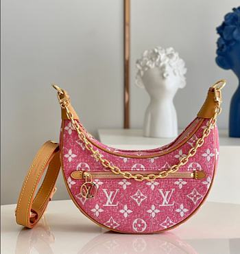 Louis Vuitton Loop Bag Denim Pink M81166 24 x 22x 6cm
