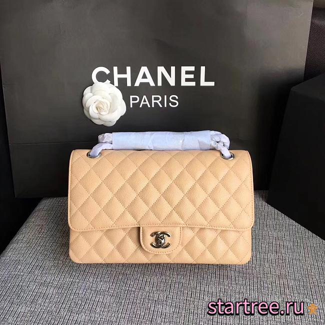 Chanel | Classic Flap Bag Golden Hardware Caviar A01113 Beige 25cm - 1