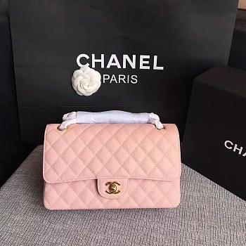 Chanel | Classic Flap Bag Golden Hardware Caviar A01113 Peach 25cm