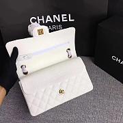 Chanel | Classic Flap Bag Golden Hardware Caviar A01113 White 25cm - 6
