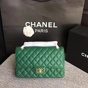 Chanel | Classic Flap Bag Golden Hardware Caviar A01113 Green 25cm - 1