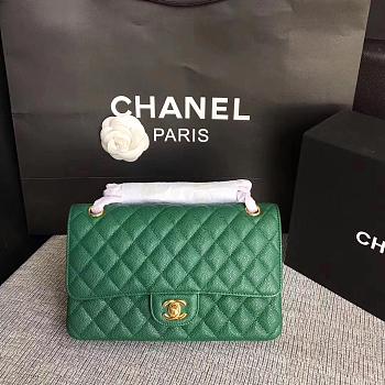 Chanel | Classic Flap Bag Golden Hardware Caviar A01113 Green 25cm