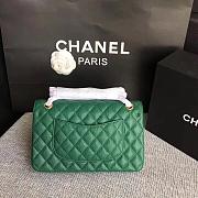Chanel | Classic Flap Bag Golden Hardware Caviar A01113 Green 25cm - 4