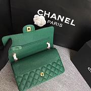 Chanel | Classic Flap Bag Golden Hardware Caviar A01113 Green 25cm - 3
