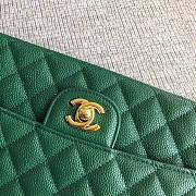Chanel | Classic Flap Bag Golden Hardware Caviar A01113 Green 25cm - 2