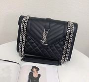 YSL| Envelope Medium Bag Black Silver Hardware - 24x17.5x6cm - 1