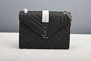 YSL| Envelope Medium Bag Black Silver Hardware - 24x17.5x6cm - 3